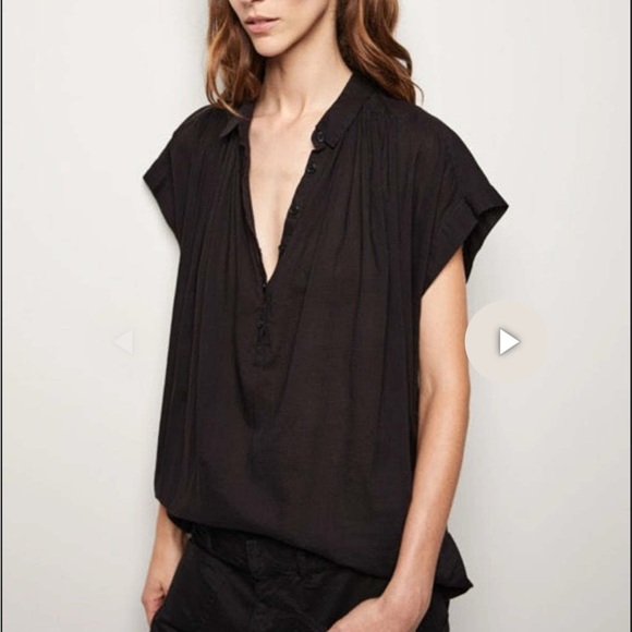 Nili Lotan Normandy black blouse LG retail $280 - Picture 1 of 8